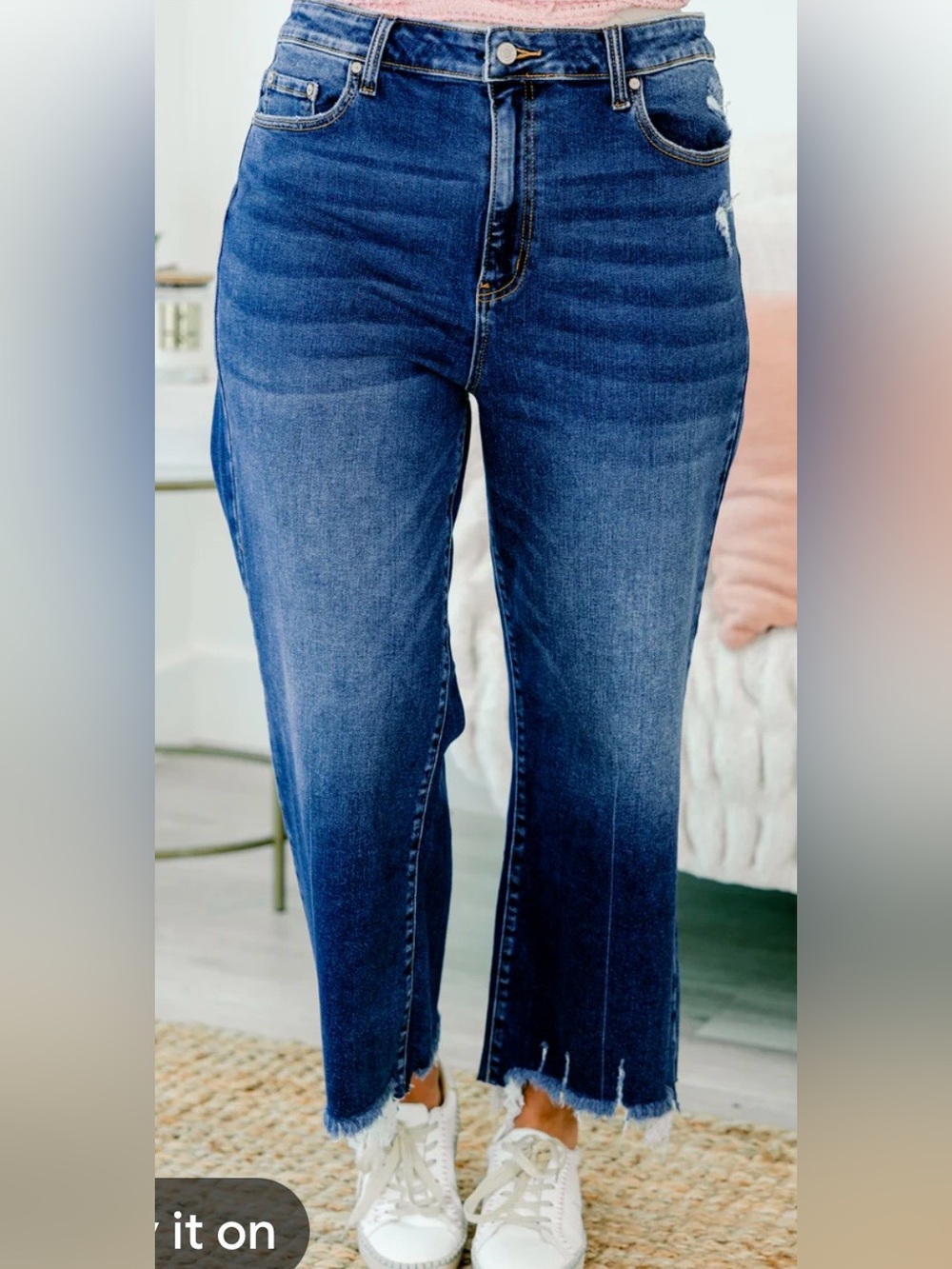 VERVET BLUE Blue Jeans Distressed Size 14